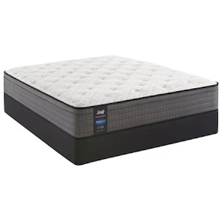 Queen 13" Cushion Firm Faux Pillow Top Mattress and 5" Low Profile StableSupport™ Foundation